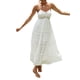 thumbnail image 2 of VISgogo Vestido bohemio de verano para mujer, sin mangas, hueco, color sólido, tirantes finos, pastel, falda de una pieza VISgogo moda, 2 of 9