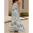 thumbnail image 6 of Women's Seashell Print Spaghetti Strap Maxi Dress Smocked and Pocketed 95% Polyester and 5% Elastane Machine Washable, 6 of 8