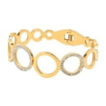 thumbnail image 2 of Hollow Bracelet, Bright Golden Oval Chain Bracelet Well Made Round Edge Comfortable Wearing  For Female For Work, 2 of 8