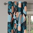thumbnail image 3 of Ambesonne Floral Grommet Curtain, Abstract Silhouettes Floral, 50"x72", Salmon Sky Blue and Dark Teal, 3 of 5