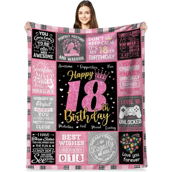 Birthday Gift Blanket for Girls (18th)