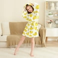 thumbnail image 3 of FORMRS Niños Bathrobe Unisex Hooded Robe Soft Plush Pajamas Sleepwear, Size 10-12T, Yellow Rubber Ducks, 3 of 7