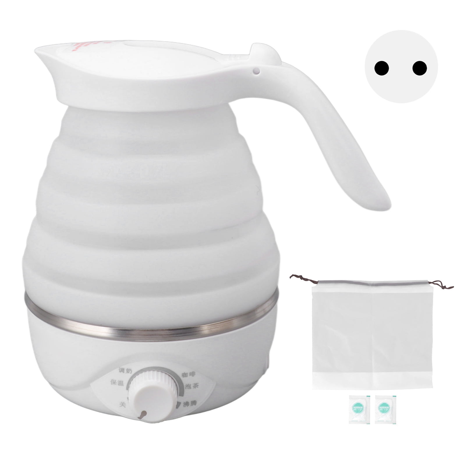 Travel Folding Electric Kettle Portable Silicone Foldable Collapsible Mini Household Water Heater 0.7L EU Plug 220V