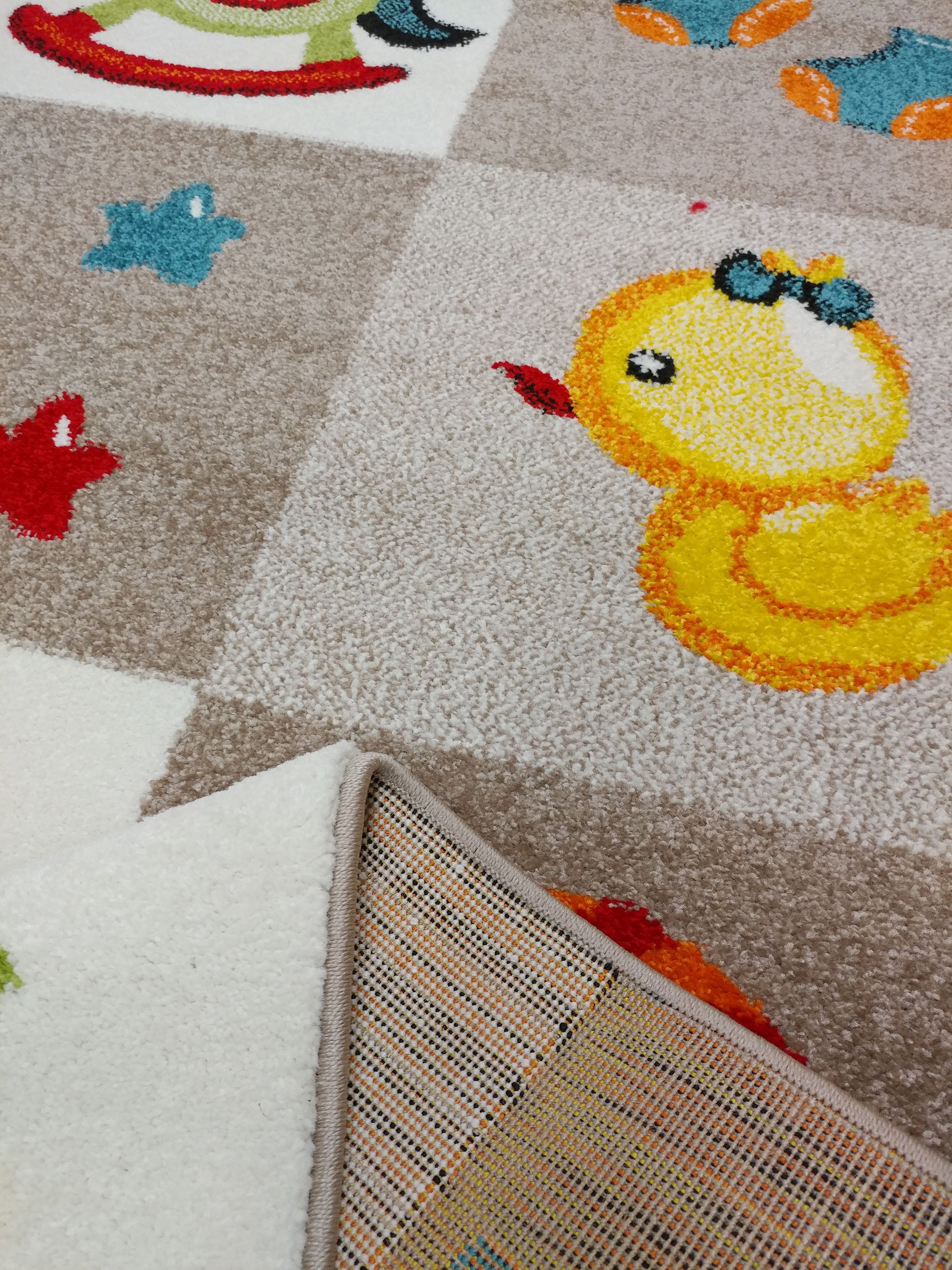 Boy and Girl Bedroom Modern Decor Area Rug and Carpet Collection For Kids and Children (3' 11" x 5' 3", Nursery Bedtime Teddy Bear)