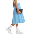 thumbnail image 6 of OGLCCG Tween Girls Pleated Midi Skirts Stretchy High Waisted Bow Tie A-Line Flare Skater Skirt Summer Solid Color Flowy Skirts 5-15 Years, 6 of 7