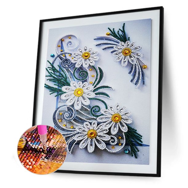 Cuadros Decorativos Serie de flores y plantas de diamantes en forma especial de bricolaje 5D decoración del hogar Tmvgtek embutido en tela