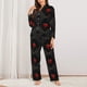 thumbnail image 2 of Balery Red Poker Conjunto de Pijama con Estampado para Mujer, Conjunto de Dos Piezas con Manga Larga, Ropa de Dormir Suave con Bolsillos, Pijamas Cómodos-Small, 2 of 7