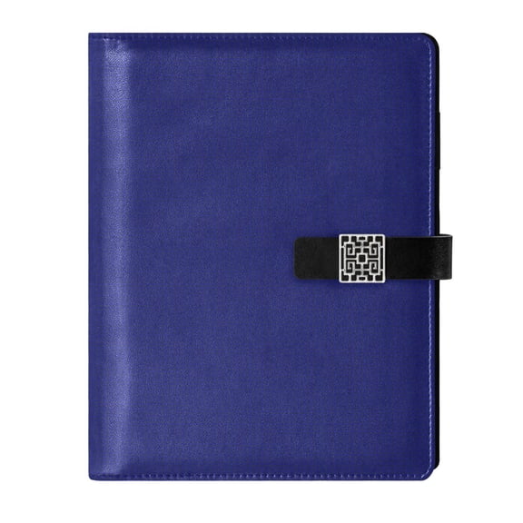 Premium Faux Leather Notebook - Refillable, Multi-Functional Organizer, 23.3x17cm, All-Season Use，Dark Blue