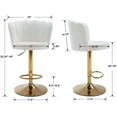 thumbnail image 4 of Guyou Swivel Adjustable Bar Stools Set of 2, Velvet Counter Height Barstools with Petal Back and Gold Footrest, Modern Counter Bar Height Stool Chairs for Kitchen Island Bar Cafe, Cream, 4 of 10
