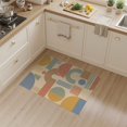 thumbnail image 2 of ODIKA 3'x5' Pastel Geometric Abstract Design Washable Throw Rug Modern Vintage Shapes with Retro Flair Stain Resistant, Low Profile, Non-Slip for Entryway, Kitchen, Mudroom, 2 of 7