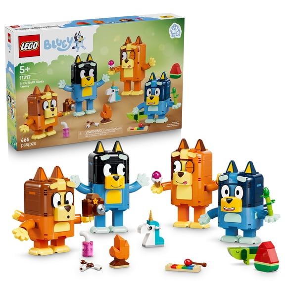 LEGO Bluey Brick-Built Bluey Family - Building Toy for Girls & Boys, Ages 5 - Figures for Play or Display - Kids Bedroom or Desk Decor - Gift for Birthdays - 11217