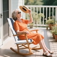 thumbnail image 2 of XXLYY Outdoor High Back Chair Cushions 2-Pack, 44”x22”x4” Waterproof Fade-Resistant Cushions with Ties for Adirondack & Rocking Chairs, 2 of 7