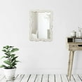 thumbnail image 5 of Sintosin Wall Mirror 16"x12", White Vintage Scalloped Bathroom Mirror with Distressed Wood Frame, Farmhouse Decorative Vanity Mirror for Bathroom, Bedroom, Dressing Room, 5 of 9