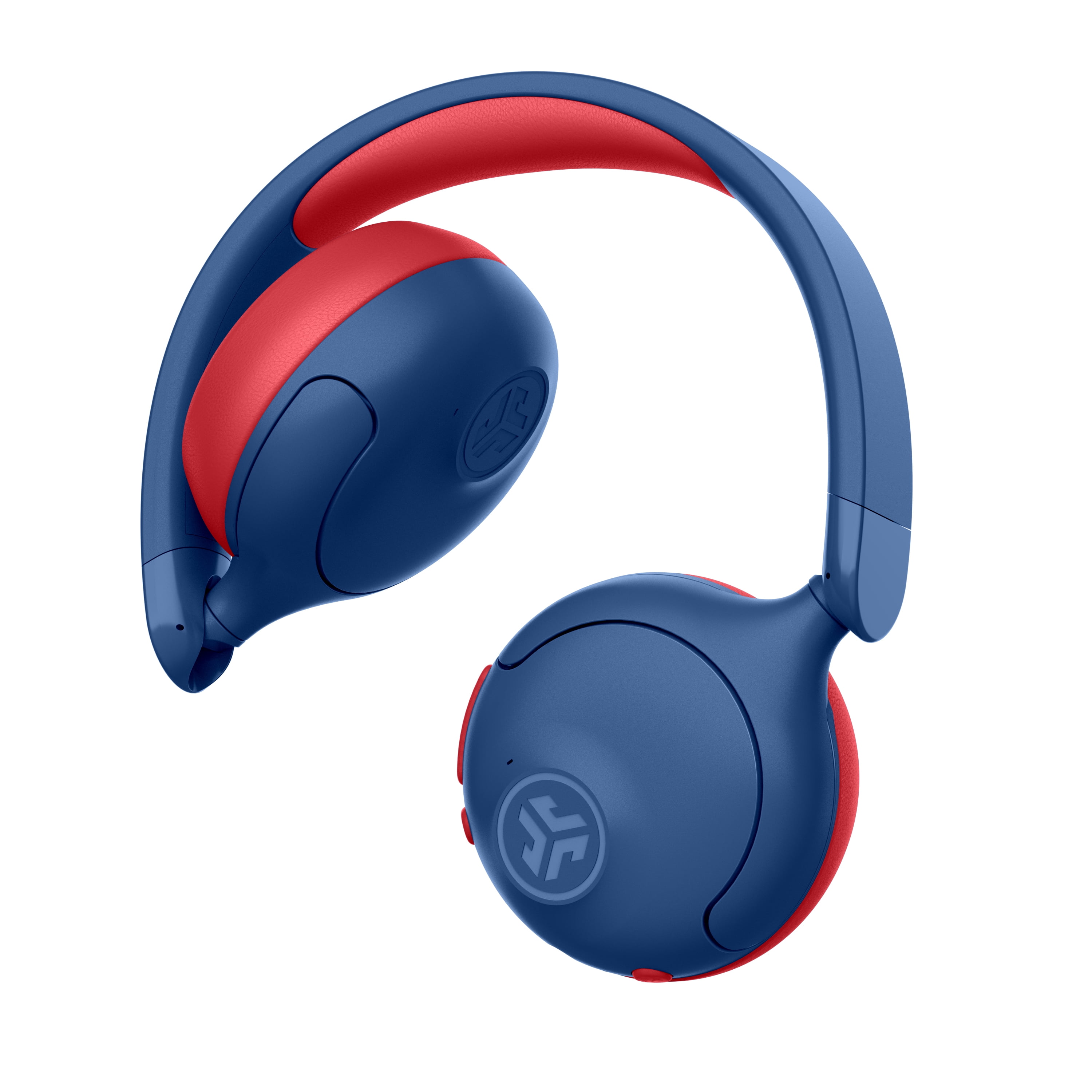 JLab JBuddies ANC Kids Headphones, Volume-Safe Listening, 50+ Hr Playtime, 2-in-1 Wired + Wireless, Blue/Red