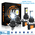 thumbnail image 6 of Compatible with Volkswagen Golf 2010-2018 – H15 H7 LED Headlight KIT Combo Bulbs(Pack of 4) , 6000K High Low Beam Super Bright White, 6 of 17
