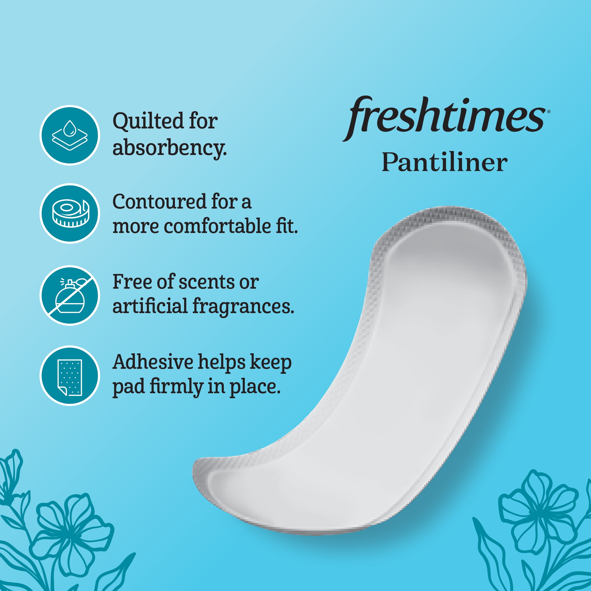 (6 pack) Freshtimes Liners, Regular, Unscented (40 Count)
