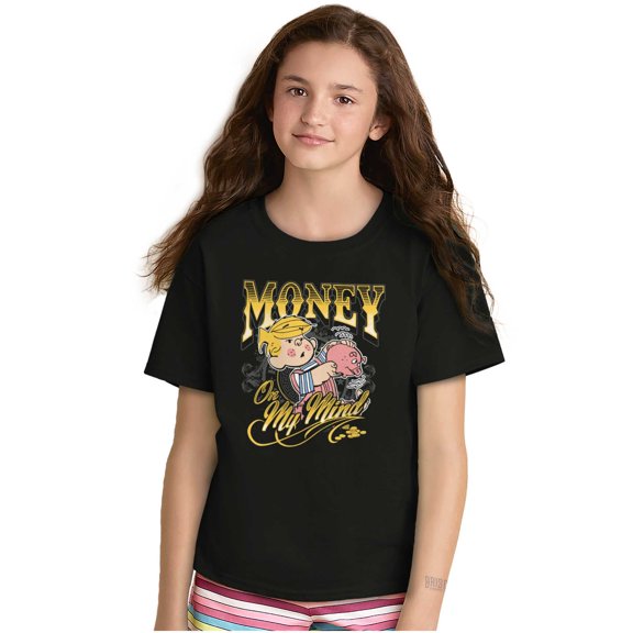 Dennis The Menace Money On My Mind Crewneck T Shirts Boy Girl Teen Brisco Brands XS