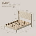 thumbnail image 6 of Aiho Queen Bed Frame with Plush Button Tufted Headboard, Under Bed Storage & Silent Slats - No Box Spring Needed, Beige, 6 of 9