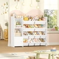 thumbnail image 2 of Hiphuta 44”Wide Kids Bookcase Toy Storage Organizer with 12 Removable Toy Boxes, Wooden Toy Chest for Kids, Kids Storage Bookshelf for Small Bedroom Playroom, White, 2 of 8