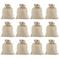 thumbnail image 2 of Yuangui 20PCS Sackcloth Drawstring Pouch Linen Cloth Drawstring Bag Portable Gift Jewelry Cloth Bag Multi-purpose Flax Storage Bag for Home Store (Khaki), 2 of 10