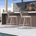 thumbnail image 2 of PURPLE LEAF Patio Counter Height Bar Stools Set of 2 Modern Wicker Barstools Indoor and Outdoor Bar Chairs with Ergonomic Back and Cushion, Champagne, 2 of 6