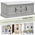 thumbnail image 2 of Canddidliike Wood Cushion Entryway Bench with Storage Drawers and Cabinets, Gray Wash, 2 of 9