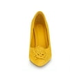 thumbnail image 5 of BLISSFUL STEP Women's Flower Pointed Toe Stiletto Heels Pumps Yellow 5.5, 5 of 7