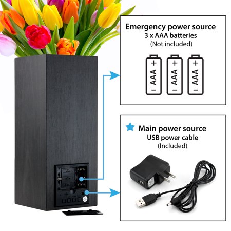 oct17 wooden alarm clock, magnetic wood alarm clock voice control