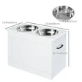 thumbnail image 3 of PawHut Elevated Dog Bowls with Storage, White, Large, 3 of 10