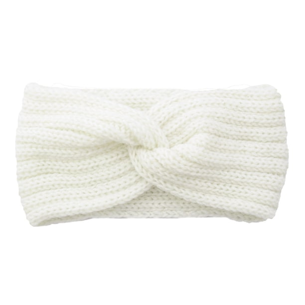 Minnieouse Diadema de ganchillo, banda para la cabeza deportiva de estilo Simple, banda para el sudor transpirable, diadema elástica suave para Accesorio para el cabello Blanco
