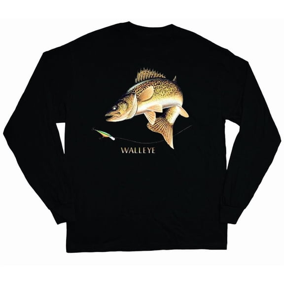 Walleye Fishing Gear Tackle Fish Gifts Dad Husband Father T-shirt Mens Graphic Tees Long Sleeve Tee Shirt