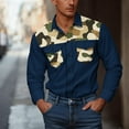 thumbnail image 5 of ZVNAΖH Mens Button Down Long Sleeve Shirt Camouflage Print Double Pockets Work Shirts for Outdoor Fishing Hiking, 5 of 7