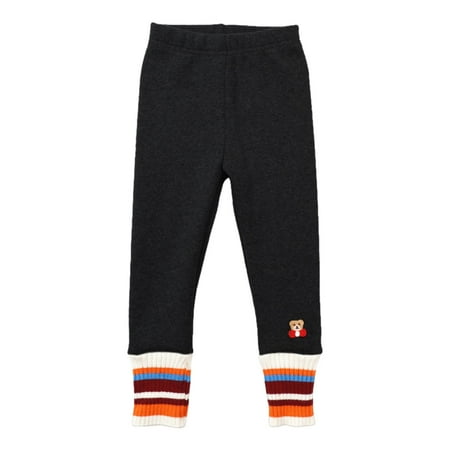 

Fall Winter Savings Clearance! Itsun Girls Leggings Toddler Baby Basic Ribbed Sweater Leggings Infant Kids Footless Tights Little Girls Dress Bottom Top Pants Black 120