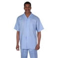 thumbnail image 1 of Walking Suits Casual Two Piece Sets Summer Short Sleeve Shirt & Pants Casual Two Piece Walking Outfit For Sale Pant Sets Casual Suit Set Mens Suit 100% Linen Fabric – Light Blue ~ Sky, 1 of 1