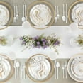 thumbnail image 4 of EcoQuality 7.5" inch Round White Plastic Plates with Gold Curve Design - Heavy Duty Large Disposable Charger Dinner Plate Weddings, Serveware, China Like Party Plates (10 Pack), 4 of 4