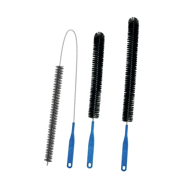 Juego de 3 cepillos para limpieza de tuberías, cepillo multiusos, cepillo flexible. Negro