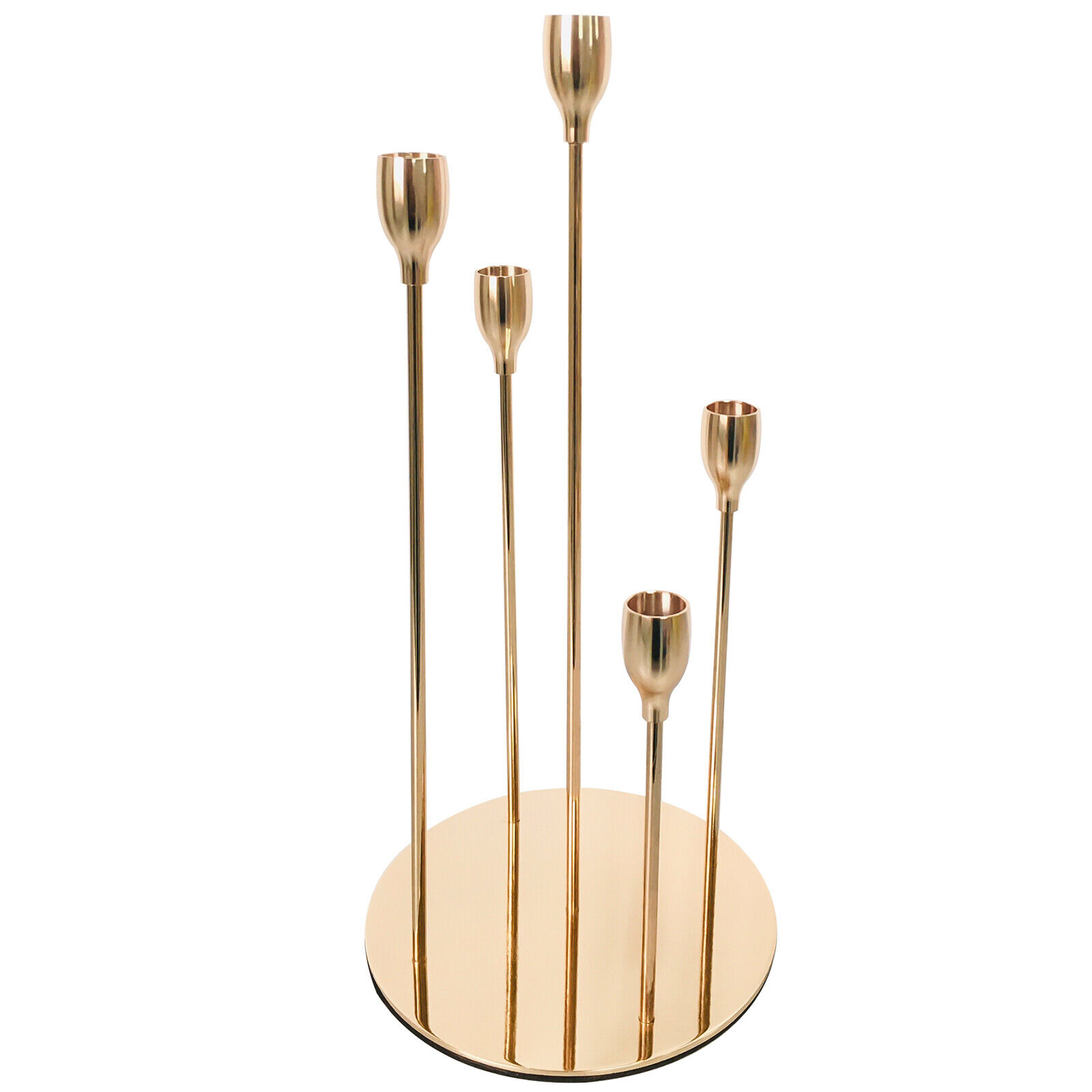 5 Taper Retro Candle Holder Tall Gold Candlestick Wedding Party Decor