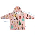thumbnail image 7 of Pink Christmas Nutcracker Pattern Blanket Hoodies for Kids 6-13YR Oversize Wearable Blanket Hoodies for Boys Girls Teens, 7 of 7