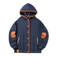 thumbnail image 3 of DIOAZUD Hoodies for Men Button Down Hooded Jacket Winter Thermal Fleece Lined Sweatshirt Solid Workout Sweatshirts with Pockets, 3 of 4