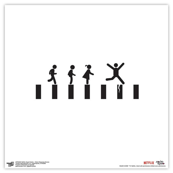 Gallery Pops Netflix Squid Game - Glass Stepping Stones Wall Art, Unframed Version, 12" x 12"