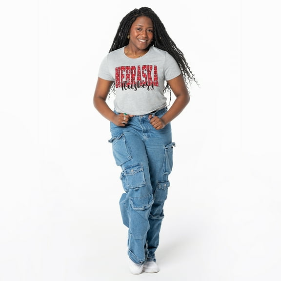 Women's ZooZatz Gray Nebraska Huskers Cropped T-Shirt