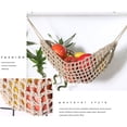 thumbnail image 4 of Hanging Fruit Basket for Kitchen, Under Cabinet Crochet Fruit Hammock, Handwoven Cotton Hanging Fruit and Vegetable Storage Net, Space Saving Produce Organizer for Home, Pantry, and Camper, 4 of 7