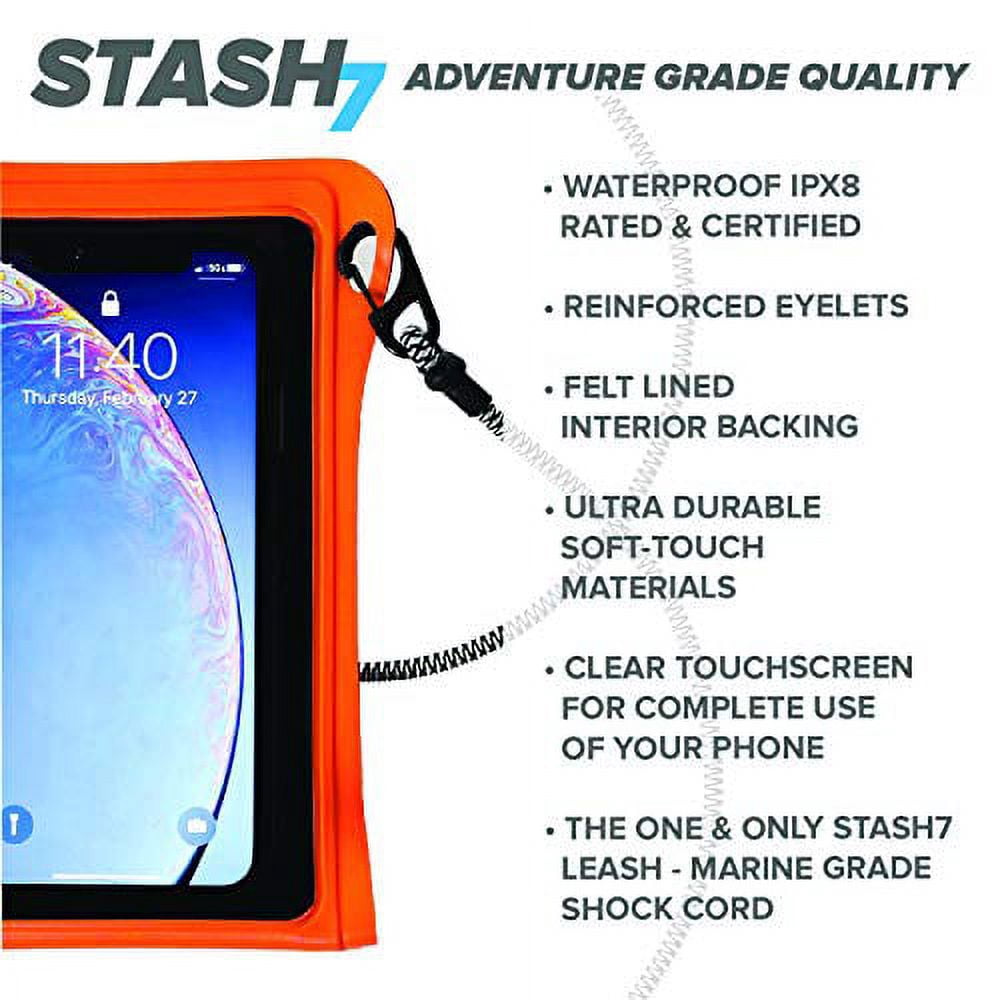 Stash7 Waterpocket Premium Waterproof Phone Pouch | The Only Adventure Grade Phone Case for iPhone 14, 14 Pro Max, 13, 13 Pro Max, 8, 8 Plus, XS, XS Max, XR, Galaxy S9+, S10+