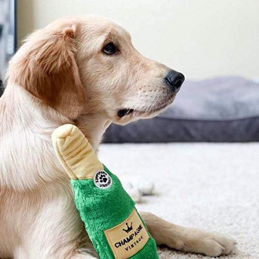 ZippyPaws - Happy Hour Crusherz Drink Themed Crunchy Water Bottle Dog Toy - Champagne
