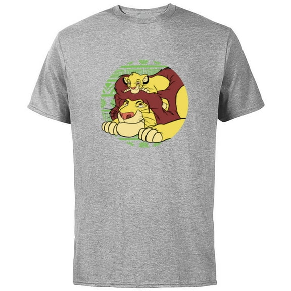 Disney The Lion King 30th Anniversary Mufasa & Simba Retro - Short Sleeve Cotton T-Shirt for Adults - Customized-Athletic Heather