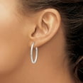 thumbnail image 3 of 14k White Gold Oval Hoop Earrings - 30mm, 3 of 6