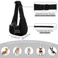 thumbnail image 2 of Transportador tipo bandolera para perro y gato PETLOFT, ajustable, manos libres, negro, 2 of 8