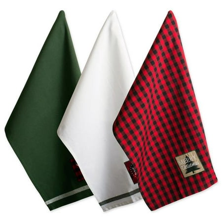 

Design Imports Assorted Christmas Fireside Embellished Dish Towels Set - Set of 3