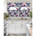 thumbnail image 4 of Blue Purple Botanical Swag Curtains for Living Room/Bedroom Windows, Spring Flowers Summer Vintage Kitchen Curtains and Valances Set 36 Inch Length, Light Filtering Swags Valance Curtain Panels, 4 of 5