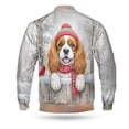 thumbnail image 2 of Playful Cavalier King Charles Spaniel Welcomes Winter Snowy Day with Cardinal Bird All Over Print 3D Baseball Jacket Dog Lover Gifts Bomber Jacket Softball - 12017, 2 of 6